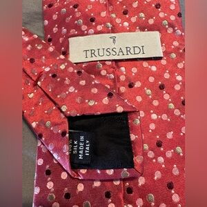 TRUSSARDI 100% Silk Polka Dot Multi-Colored Necktie-NWOT